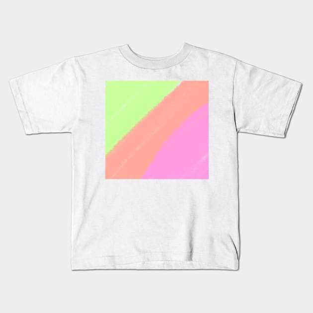 Yellow pink green watercolor abstract art Kids T-Shirt by Simplecooldesignss